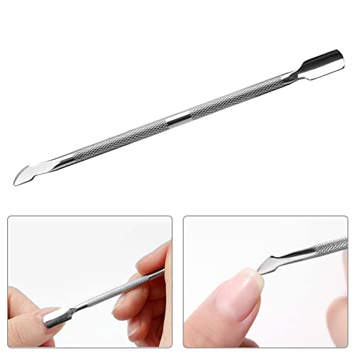 Fishing Fun Cuticle Pusher, 2 Pcs Stainless Steel Cuticle Pusher Tool,Double End Manicure Pedicure UV Gel Nail Polish Remover Tool for Fingernail