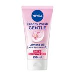 NIVEA Gentle Face Cleansing Cream Wash for Dry & Sensitive Skin (150 ml), Sensitive Exfoliating , Gentle and Caring Face Wash, Cleanser with Almo