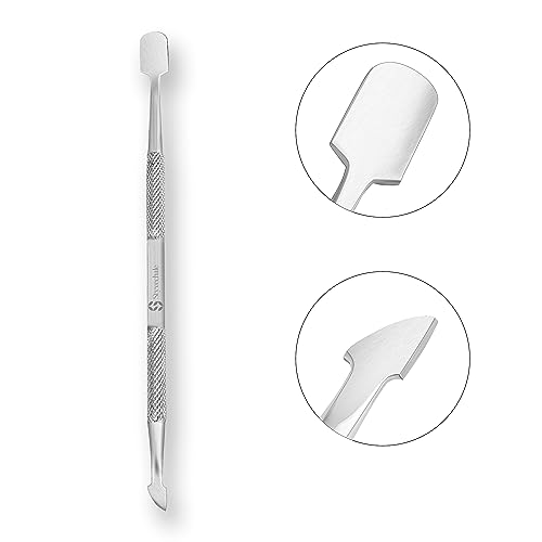 Cuticle Nipper with Cuticle Pusher Nail Cuticle Nipper Silver Stainless Steel Sharp Blades Manicure Tools with Double Spring Nail Care Pedicure N