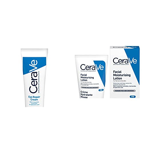 CeraVe Eye Repair Cream for Dark Circles & Puffiness 14ml with Hyaluronic Acid and 3 Essential Ceramides