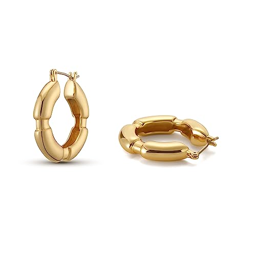 Rajputana 14K Huggie Earrings Hoop Earrings for Women Girls, Elliptical Cartilage Earrings Hypoallergenic Jewellery