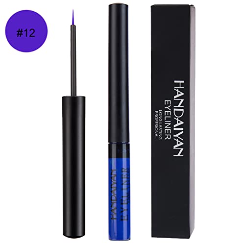Coloured Eyeliner, Matte Liquid Eyeliner, Blue Eyeliner Long-Lasting Waterproof Liquid Eye Liner, Highly-Pigmented Colourful Eyeliner for Eye Mak