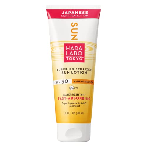 Hada Labo Tokyo Sun Lotion 200 ml - Sun Cream 30 SPF UVA UVB - Sunscreen for the Body - with Panthenol and Hyaluronic - Acid - Body Protection