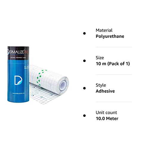 Dermalize Pro Tattoo Bandage in 6 Inch x 10.9 Yard/10 Meter Roll Clear Adhesive Antibacterial