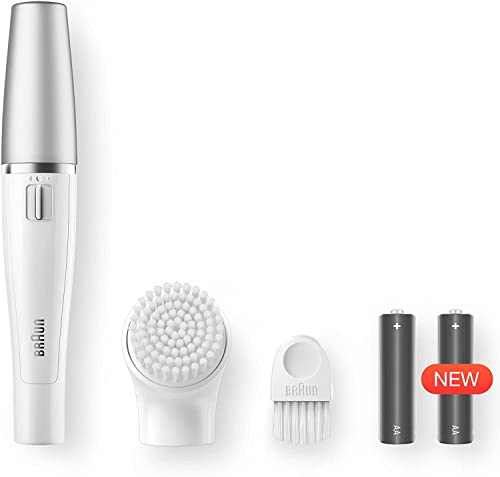 Braun FaceSpa Face Epilator, Hair Removal with Facial Cleansing Brush Head, 100% Waterproof, SE810, White