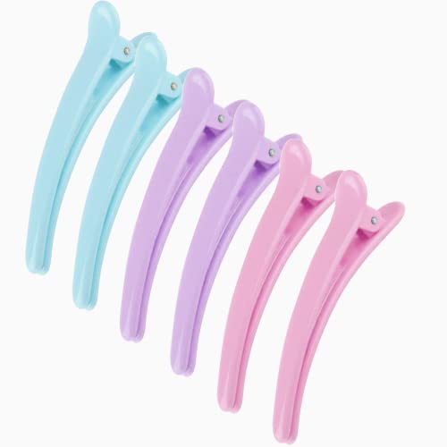 CCLKHY 6 Pcs Hair Sectioning Clips, Plastic Hairdresser Clips, Hair Hairdressing Styling Clips for Styling of All Hair Types