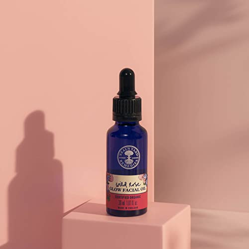 Neal's Yard Remedies | Wild Rose Glow Facial Oil For Face Skin Care With Certified Organic Essential Oils | 30ml