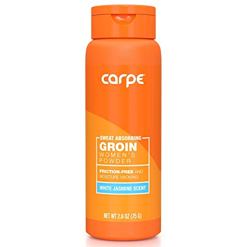 Carpe No-Sweat Groin Powder (For Women) - Designed for Maximum Sweat Absorption - Mess and Friction Free, Stop Chafing