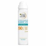 Garnier Ambre Solaire Sun Protection Over Makeup, Non-Greasy + Lightweight, With Hyaluronic Acid, Protection Mist SPF50, Super UV, 75ml