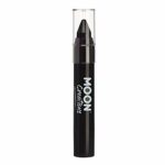 Moon Creations Face Paint Stick Body Crayons | Black | 3.2g | Sweat Proof & Water-Resistant Face Paint | Cruelty Free, Made in UK | For Kids, Adu