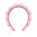 Ycfish Puffy Makeup Headband Spa Headbands for Women Sponge & Terry Towel Cloth Fabric Cute Skincare Headband for Face Washing, Makeup Removal, S