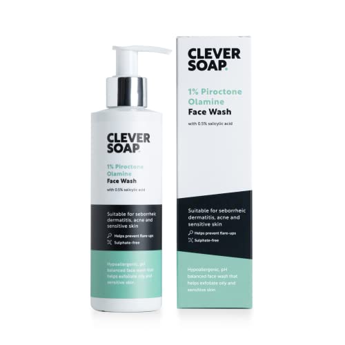 Clever Soap 1% Piroctone Olamine Face Wash With Salicylic Acid - Exfoliating, Foaming Facial Cleanser - Suitable For Seborrheic Dermatitis, Acne