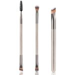 Eye Makeup Brushes Set DUAIU 3 pcs Dual-ended 2-in-1 Makeup Brushes For Wild Eyebrows Brush, Eye Shadow Brush, Halo Brush, etc