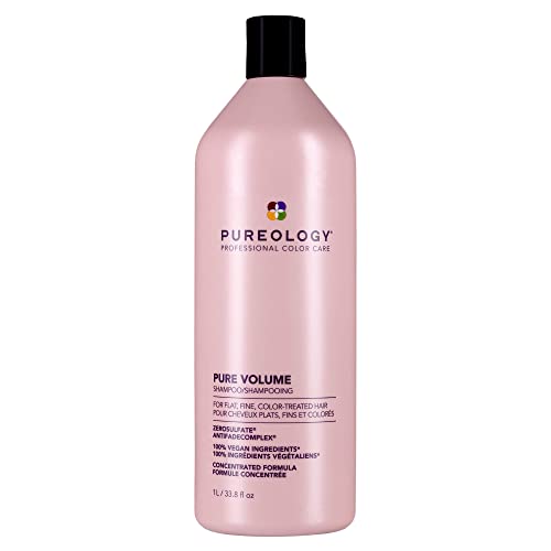 Pureology Pure Volume, Shampoo, For Flat, Fine, Colour-Treated Hair, Adds Weightless Volume, Vegan Formulas, Sulphate Free for a Gentle Cleanse