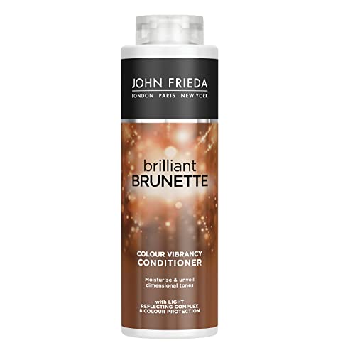 John Frieda Brilliant Brunette Colour Vibrancy Conditioner 250 ml, Conditioner for Brunette Hair, Hydrating Conditioner for Brown Hair