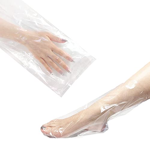 Charmyth Liners Hand or Foot Disposable Thermal Heated Mitt Liners Paraffin Bath Treatments Bags Plastic Pro Cozie Liner Socks and Gloves for Hot