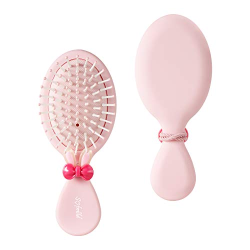 Hair Brush, Detangler Brush for Girls Boys Women Men Kids Wet Dry Hair, Mini Travel Detangling Brush for All Hair Types Glide Through Tangles Wit
