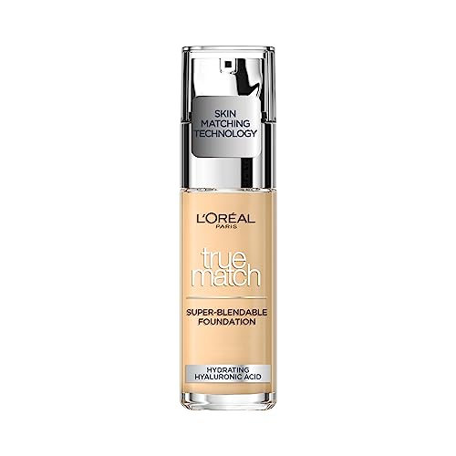 L'Oreal Paris Liquid Foundation, Super-Blendable Skincare, Infused with Hyaluronic Acid, True Match, 4N, 30 ml