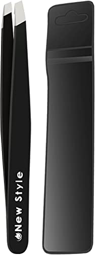 Slant Eyebrow Tweezers – Professional Stainless Steel Slant-Tip Tweezer | Precision Facial Hair Plucking for Men and Women