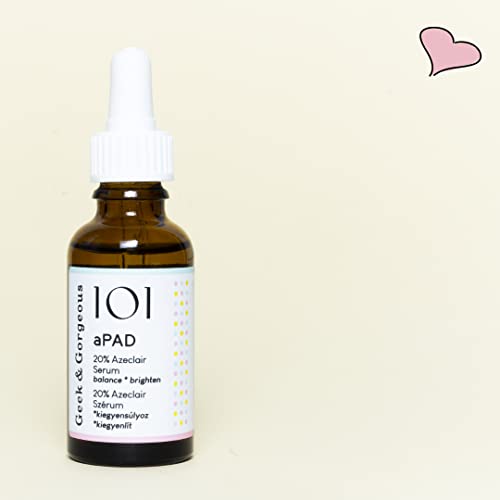 Geek & Gorgeous 101 aPAD - 20% Azelaic Derivative Serum, evens skin tone, normalizes oil production & calms skin - all skin types including sensi