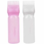 Hair Dye Brush Bottle (2 Pcs) Root Comb Applicator Bottle Hair Colouring Dye Applicator Scalp Treatment Bottle Plastic Squeeze Bottles for Hair C