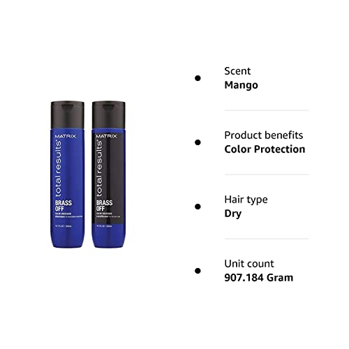 Matrix Total Results Brass Off SHAMPOO And CONDITIONER 300ml Duo Pack | For Neutralizing Brassy Tones And Enhancing Blonde Hair