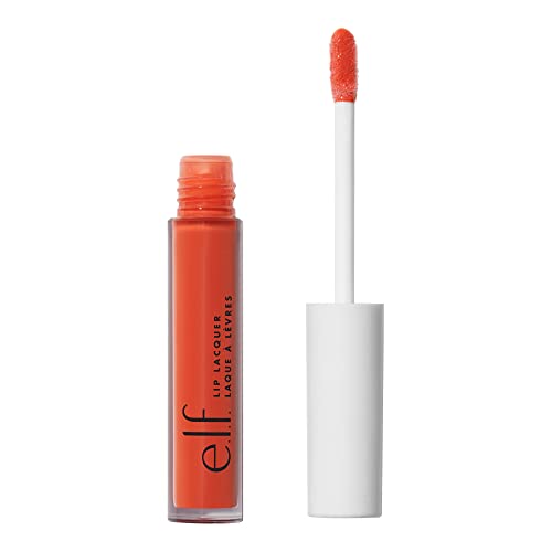 e.l.f. Lip Lacquer, Nourishing, Non-Sticky Ultra-Shine Lip Gloss With Sheer Color, Infused With Vitamins A & E, Vegan & Cruelty-Free, Black Cherr