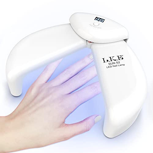 LKE UV LED Nail Lamp, 54W UV Lamps for Gel Nails Polish Nail Dryer with Auto Sensor 3 Timer Setting 30/60/90s, Foldable Curing Lamp Ladybug-shape