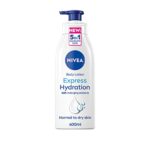 NIVEA Express Hydration Body Lotion, Fast Absorbing Moisturiser for Dry Skin Made with Deep Moisture Serum and Sea Minerals, Smooth Skin Body Lot