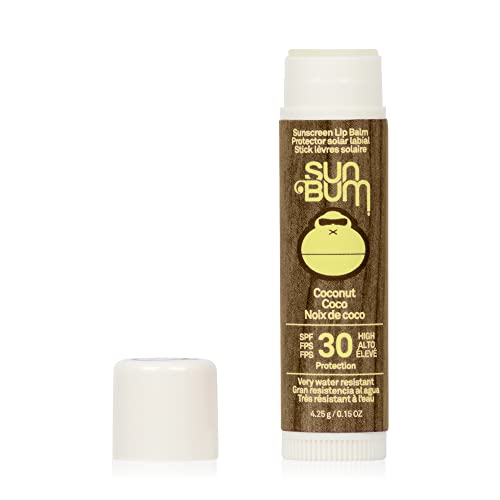 Sun Bum SPF 30 Coconut Sunscreen Lip Balm, Vegan and Cruelty Free Broad Spectrum UVA/UVB Lip Care, Made with Aloe and Vitamin E for Moisturised L
