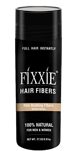 FIXXIE Hair Fibres MEDIUM BROWN for Thinning Hair 27.5g Bottle, Hair Fibre Concealer for Hair Loss for Men and Women, Naturally Thicker Looking H