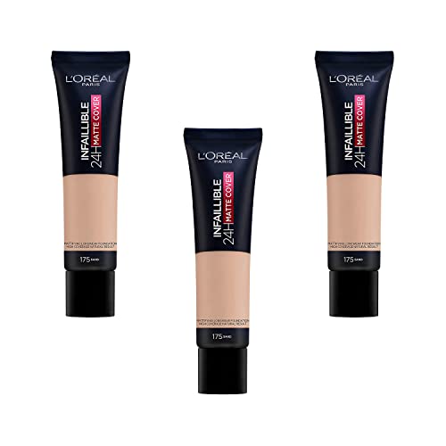 L'Oreal Paris Cover Liquid Foundation, With 4% Niacinamide, Long Lasting, Natural Finish, Available in 20 Shades, SPF 25, Infallible 32H Matte Co