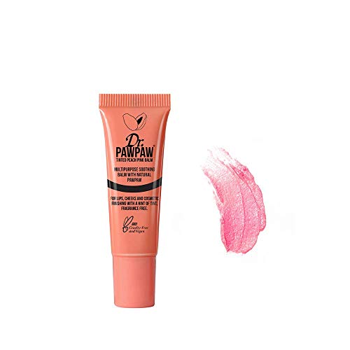 Dr. PAWPAW Tinted Peach Pink Balm 10ml - Multi-Purpose Balm, Lip Balm, Tinted Balm, Skin Highlighter, Cracked Lips, Vegan Beauty, Ethical Beauty