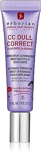 Erborian CC Dull Correct with Centella Asiatica - Korean Skincare and Makeup Cream - Primer & Blur for Radiance Boosting and Soothing Effects, Ev