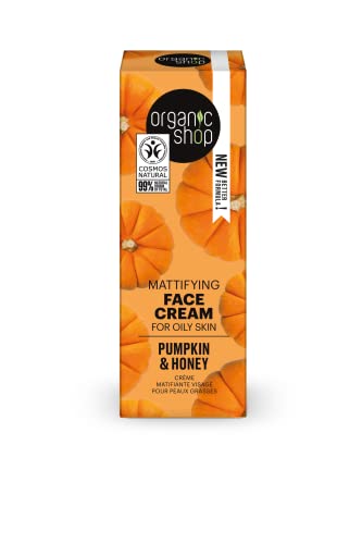 Organic Shop Mattifying Face Cream for oily skin Pumpkin and Honey, 50 ml