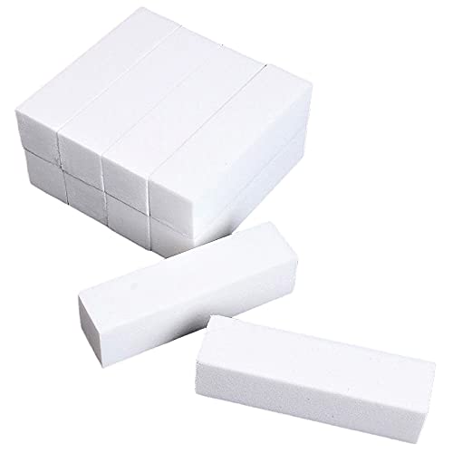 ÂME BY M 10pcs White Professional Nail Buffer Blocks 4-Sided Nail File Sanding Blocks Manicure Pedicure Tools Smoothing Shaping and Buffing for N