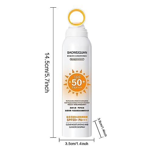 Face Sunscreen Spray, Transparent Spray SPF 50, Ultra Light Sunblock Mist For Face And Body, Block UVB and UVA, Daily Sun Protection For Sensitiv