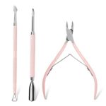 Makartt Cuticle Trimmer with Cuticle Pusher and Cuticle Nipper, 3 Pcs Cuticle Remover Tool Set, Professional Stainless Steel Cuticle Cutter Clipp