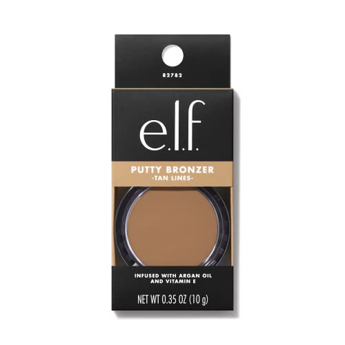 e.l.f. Putty Bronzer, Creamy & Highly Pigmented Formula, Creates a Long-Lasting Bronzed Glow, Infused with Argan Oil & Vitamin E, Tan Lines, 0.35