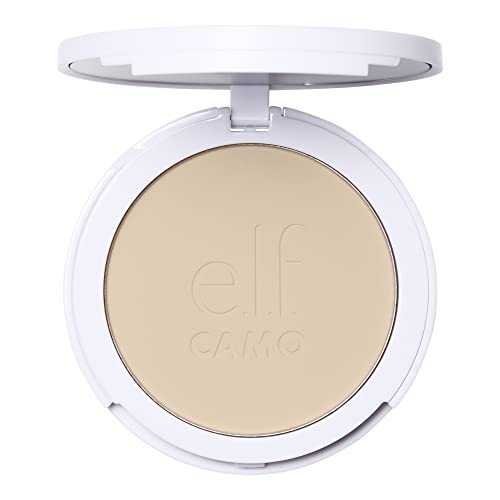 e.l.f. Camo Powder Foundation, Lightweight, Primer-Infused Buildable & Long-Lasting Medium-to-Full Coverage Foundation, Light 280 N