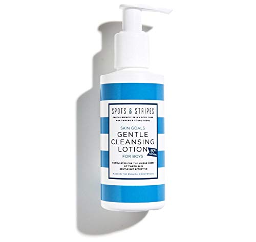 Spots & Stripes - Skin Goals Gentle Cleansing Lotion for Boys, the Perfect Starter Face Wash for Teen and Young Skin with Virgin Coconut, Kukui a