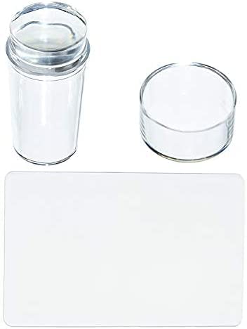 Cetornie One Piece Clear Silicone Jelly Stamper with Scraper Clear Nail Art Jelly Stamper Nail Art Stamping Stamper for Manicure Tools
