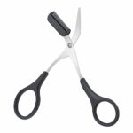 Eyebrow Trimmer Scissors with Comb, Professional Precision Trimmer Eyebrow Eyelash Hair Remover Cut Scissors Beauty Tool for Men Women (Black)