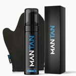 MANTAN - Fake Tan For Men with Tanning Mitt | Medium Shade | Mens instant self false tan bronzer for body and face