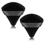 2 Pcs Powder Puff Face Triangle Make Up Sponges Soft Reusable Triangle Sponges with Strap for Loose Body Eyes Cosmetic Foundation Wet Dry Beauty