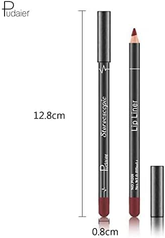 Beteligir Matte Lip Liner Pencil Set - 12 Assorted Colors Natural Lip Makeup Soft Pencils Waterproof and Long Lasting Velvet Lip Liners (01)