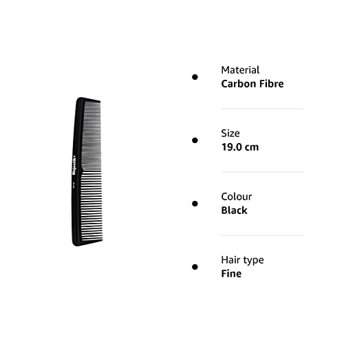 Hair Comb- a Professional Hairdressing Carbon Fibre Comb, Master Barber and Salon Comb, Anti Static, Heat Resistant, Strong & Durable, Medium and