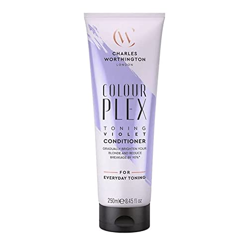 Charles Worthington ColourPlex Toning Violet Conditioner, Blonde Conditioner to Tone and Brighten, Purple Conditioner for Blonde Hair, Blonde Ton