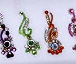 10 Bollywood Designer Bindis Premium Crystal Jewels Mettallic Bindi Stickers Tattoos Forehead Tika