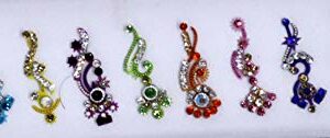 10 Bollywood Designer Bindis Premium Crystal Jewels Mettallic Bindi Stickers Tattoos Forehead Tika
